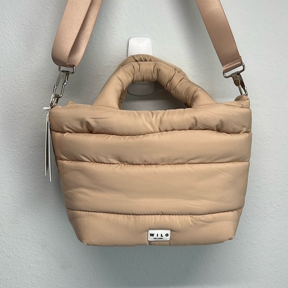 🤎 WILO The Label Weekender Quilted Travel/Gym/Baby Bag w/ Crossbody In Taupe - Picture 1 of 12